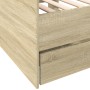 Tumbona con cajones madera ingeniería roble Sonoma 90x200 cm