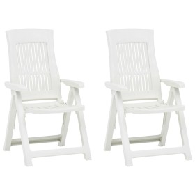 Reclining garden chairs 2 units white plastic by vidaXL, Garden chairs - Ref: Foro24-48763, Price: 229,99 €, Discount: %