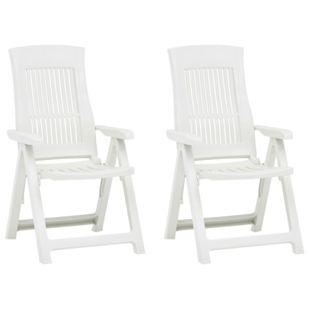 Reclining garden chairs 2 units white plastic by vidaXL, Garden chairs - Ref: Foro24-48763, Price: 229,97 €, Discount: %