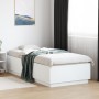 White engineered wood bed frame 100x200 cm by vidaXL, Beds and slatted bases - Ref: Foro24-3209716, Price: 115,99 €, Discount: %