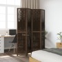 4-panel dark brown paulownia wood room divider by vidaXL, Room dividers - Ref: Foro24-358659, Price: 95,99 €, Discount: %