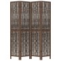 4-panel dark brown paulownia wood room divider by vidaXL, Room dividers - Ref: Foro24-358659, Price: 95,99 €, Discount: %