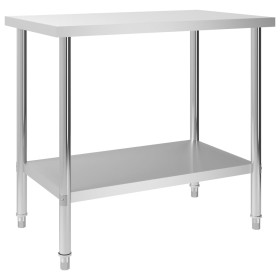 Stainless steel kitchen work table 100x60x85 cm by vidaXL, Restoration - Ref: Foro24-51188, Price: 139,99 €, Discount: %