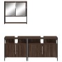 Set de muebles baño 3 pzas madera contrachapada roble marrón de vidaXL, Muebles de baño - Ref: Foro24-3214669, Precio: 158,29...