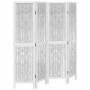 4-panel solid Paulownia wood room divider screen in white. by vidaXL, Room dividers - Ref: Foro24-358673, Price: 96,38 €, Dis...