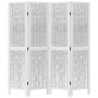 4-panel solid Paulownia wood room divider screen in white. by vidaXL, Room dividers - Ref: Foro24-358673, Price: 96,38 €, Dis...