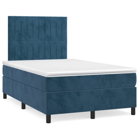 Cama box spring con colchón terciopelo azul oscuro 120x190 cm de vidaXL, Camas y somieres - Ref: Foro24-3270011, Precio: 405,...