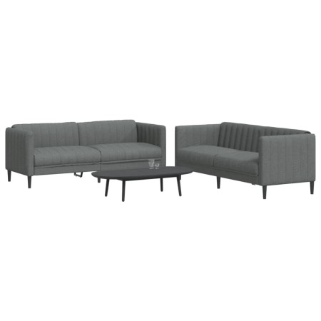 Set mit 2 Stück Sofa dunkelgrauer Stoff von vidaXL, Sofas - Ref: Foro24-3209239, Preis: 554,99 €, Rabatt: %