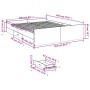 Schwarzer Bettrahmen aus Holzwerkstoff mit Schubladen 160 x 200 cm von vidaXL, Betten und Lattenroste - Ref: Foro24-3280280, ...