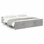 Cama con cajones madera ingeniería gris hormigón 180x200 cm de vidaXL, Camas y somieres - Ref: Foro24-3280275, Precio: 165,44...