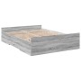 Sonoma-graues Holzwerkstoffbett mit Schubladen 120 x 190 cm von vidaXL, Betten und Lattenroste - Ref: Foro24-3280326, Preis: ...