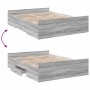 Cama con cajones madera ingeniería gris Sonoma 120x190 cm de vidaXL, Camas y somieres - Ref: Foro24-3280326, Precio: 143,99 €...