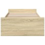 Sonoma oak engineered wood bed with drawers 100x200 cm by vidaXL, Beds and slatted bases - Ref: Foro24-3280330, Price: 114,74...