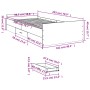 Bett aus Sonoma-Eichenholzwerkstoff mit Schubladen 100 x 200 cm von vidaXL, Betten und Lattenroste - Ref: Foro24-3280330, Pre...