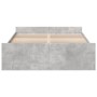 Concrete gray engineered wood bed with drawers 120x190 cm by vidaXL, Beds and slatted bases - Ref: Foro24-3280324, Price: 139...