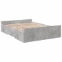 Concrete gray engineered wood bed with drawers 120x190 cm by vidaXL, Beds and slatted bases - Ref: Foro24-3280324, Price: 139...