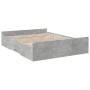 Concrete gray engineered wood bed with drawers 160x200 cm by vidaXL, Beds and slatted bases - Ref: Foro24-3280282, Price: 159...