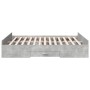 Concrete gray engineered wood bed with drawers 160x200 cm by vidaXL, Beds and slatted bases - Ref: Foro24-3280282, Price: 159...