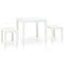 Mesa de jardín con 2 bancos plástico blanco de vidaXL, Conjuntos de jardín - Ref: Foro24-48777, Precio: 74,99 €, Descuento: %