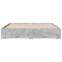 Concrete gray engineered wood bed with drawers 180x200 cm by vidaXL, Beds and slatted bases - Ref: Foro24-3280366, Price: 227...