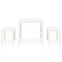 Mesa de jardín con 2 bancos plástico blanco de vidaXL, Conjuntos de jardín - Ref: Foro24-48777, Precio: 74,99 €, Descuento: %