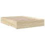 Cama con cajones madera ingeniería roble Sonoma 150x200 cm