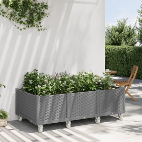 Light gray PP planter with wheels 150x80x54 cm by vidaXL, Pots and planters - Ref: Foro24-367983, Price: 204,47 €, Discount: %