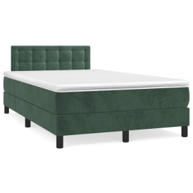 Cama box spring colchón y LED terciopelo verde oscuro 120x190cm de vidaXL, Camas y somieres - Ref: Foro24-3270180, Precio: 38...