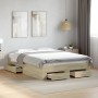 Sonoma oak engineered wood bed with drawers 120x200 cm by vidaXL, Beds and slatted bases - Ref: Foro24-3280393, Price: 177,92...