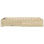 Sonoma oak engineered wood bed with drawers 120x200 cm by vidaXL, Beds and slatted bases - Ref: Foro24-3280393, Price: 177,92...