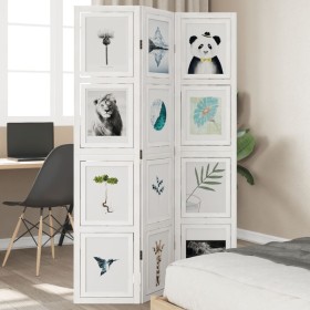 Three-panel solid Paulownia wood room divider screen in white. by vidaXL, Room dividers - Ref: Foro24-358686, Price: 95,57 €,...