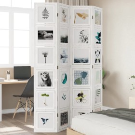 4-panel solid Paulownia wood room divider screen in white. by vidaXL, Room dividers - Ref: Foro24-358692, Price: 124,99 €, Di...