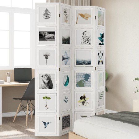 4-panel solid Paulownia wood room divider screen in white. by vidaXL, Room dividers - Ref: Foro24-358692, Price: 125,14 €, Di...