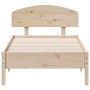 Bed frame with solid pine wood headboard 90x190 cm by vidaXL, Beds and slatted bases - Ref: Foro24-3207237, Price: 119,99 €, ...