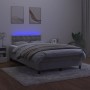 Cama box spring colchón y LED terciopelo gris claro 120x190 cm de vidaXL, Camas y somieres - Ref: Foro24-3270177, Precio: 376...