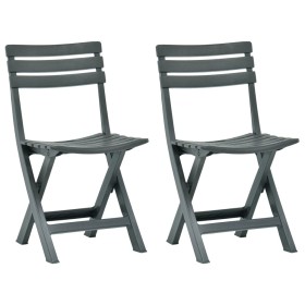 Folding garden chair 2 units green plastic by vidaXL, Garden chairs - Ref: Foro24-48789, Price: 66,74 €, Discount: %