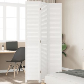 Three-panel solid Paulownia wood room divider screen in white. by vidaXL, Room dividers - Ref: Foro24-358832, Price: 112,99 €...