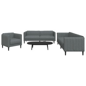 3-piece dark gray fabric sofa set by vidaXL, Sofas - Ref: Foro24-3209230, Price: 718,99 €, Discount: %