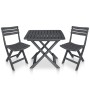 Folding garden table and chairs 3 pieces anthracite plastic by vidaXL, Garden sets - Ref: Foro24-48753, Price: 95,14 €, Disco...