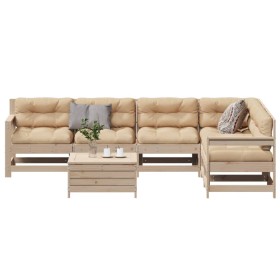 7-piece garden furniture set with solid pine wood cushions by vidaXL, Garden sets - Ref: Foro24-3250900, Price: 626,99 €, Dis...