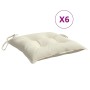 Garden chair cushions 6 pcs cream Oxford fabric 50x50x7 cm by vidaXL, Cushions for chairs and sofas - Ref: Foro24-361515, Pri...