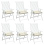 Cojines sillas de jardín 6 uds tela Oxford crema 50x50x7 cm