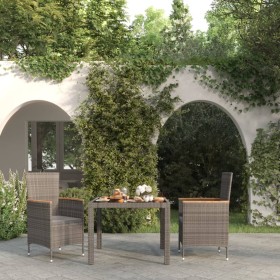 3-piece garden dining set and black synthetic rattan cushions by vidaXL, Garden sets - Ref: Foro24-3094933, Price: 257,46 €, ...