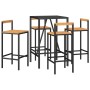 Bar table and garden stools 5 pieces acacia wood PE rattan black by vidaXL, Garden sets - Ref: Foro24-3187691, Price: 262,81 ...