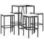 Garden table and high stools 5 pieces and black PE rattan cushions by vidaXL, Garden sets - Ref: Foro24-3187632, Price: 222,9...