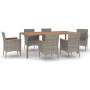 Set comedor jardín 7 pzas y cojines ratán sintético gris de vidaXL, Conjuntos de jardín - Ref: Foro24-3187368, Precio: 556,59...