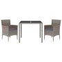 Set comedor de jardín 3 piezas con cojines ratán sintético gris de vidaXL, Conjuntos de jardín - Ref: Foro24-3187380, Precio:...