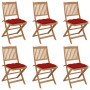 6 pcs folding garden chairs and solid acacia wood cushions by vidaXL, Garden chairs - Ref: Foro24-3075015, Price: 310,97 €, D...