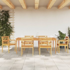 Garden dining set 7 pieces solid teak wood by vidaXL, Garden sets - Ref: Foro24-3155982, Price: 948,89 €, Discount: %