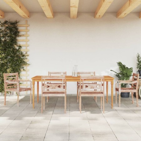 Batavia chairs 6 units solid whitewashed teak wood by vidaXL, Garden chairs - Ref: Foro24-3155989, Price: 617,99 €, Discount: %